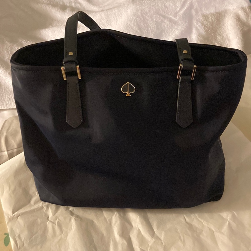 EUC Kate Spade taylor small 
tote Nylon Satchel Navy Blue